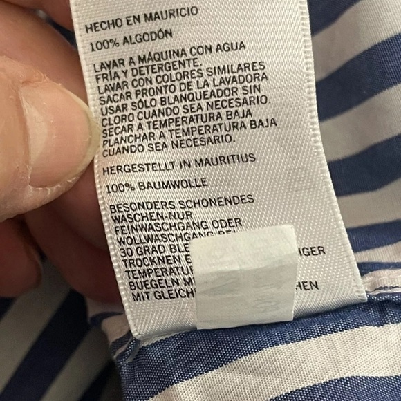 Sea Voyage Nautica Mens Striped Button Up Shirt Long Sleeves Cotton  2XL Slim - Picture 5 of 7